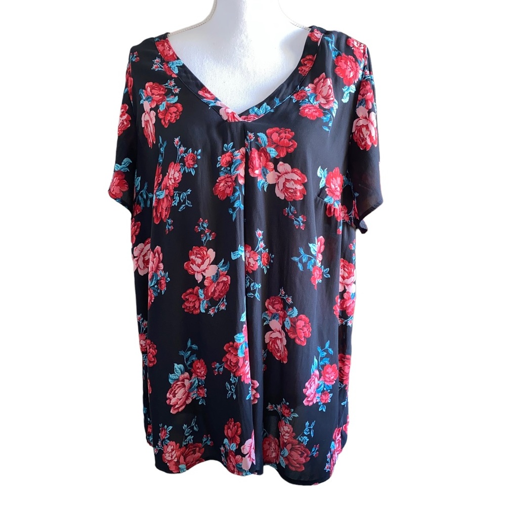 Torrid Sheer Floral Short Sleeve Blouse | Torrid Blouse